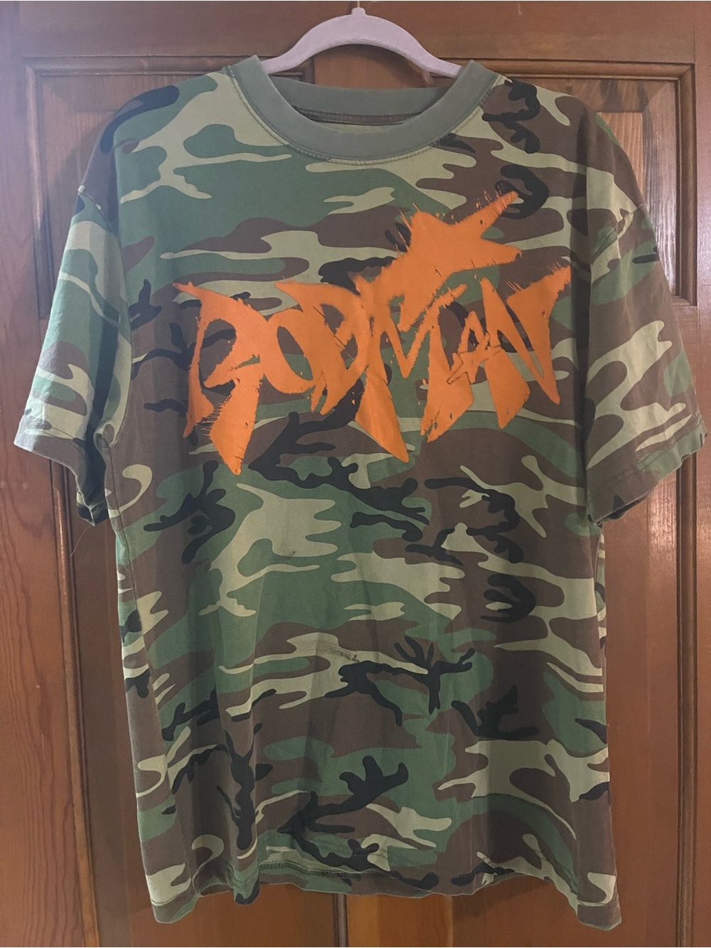 PacSun Camo Short Sleeve Tee with Orange Graphic